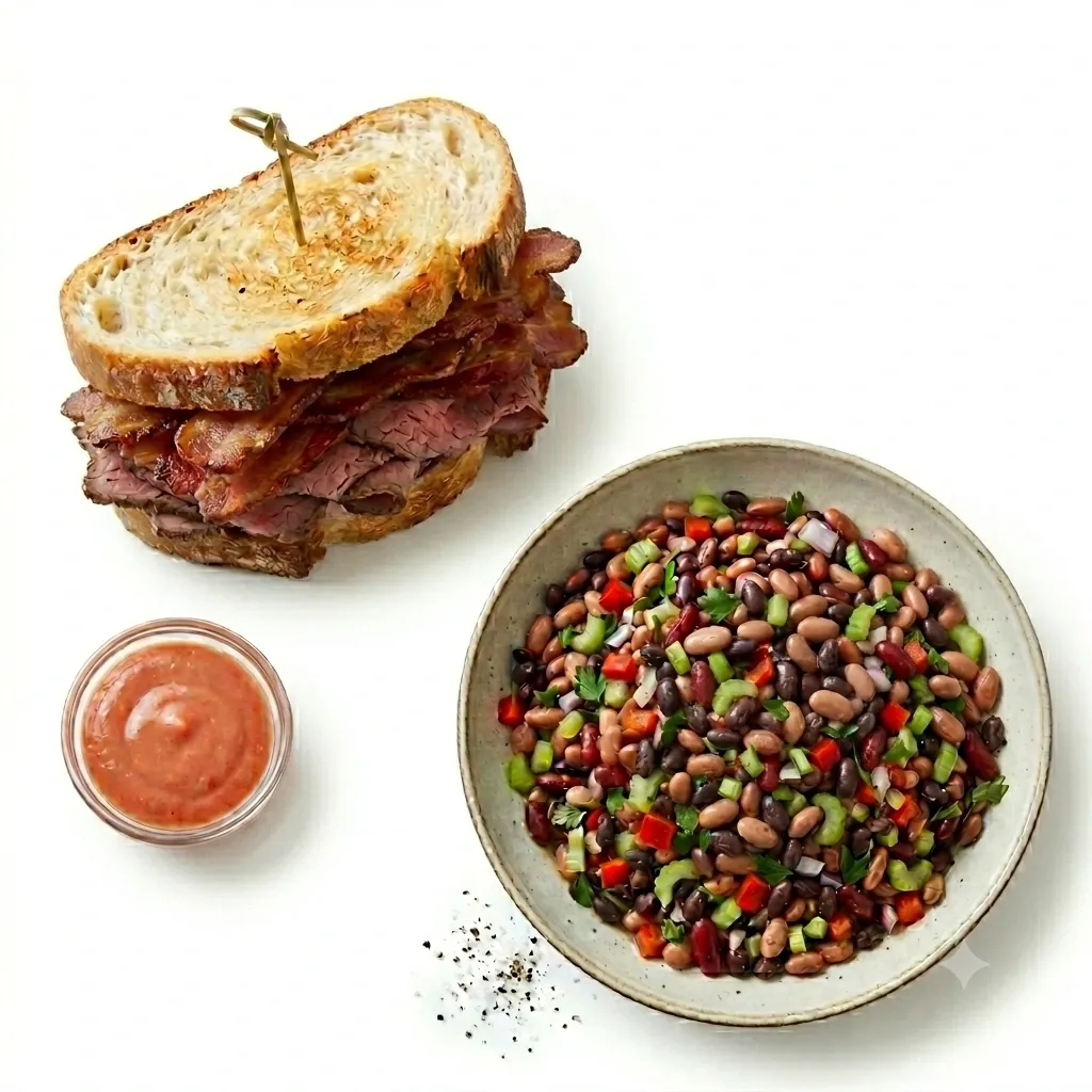 Classic Blt Sandwich With Cocktail Sauce & Bean House Salad (BEEF)